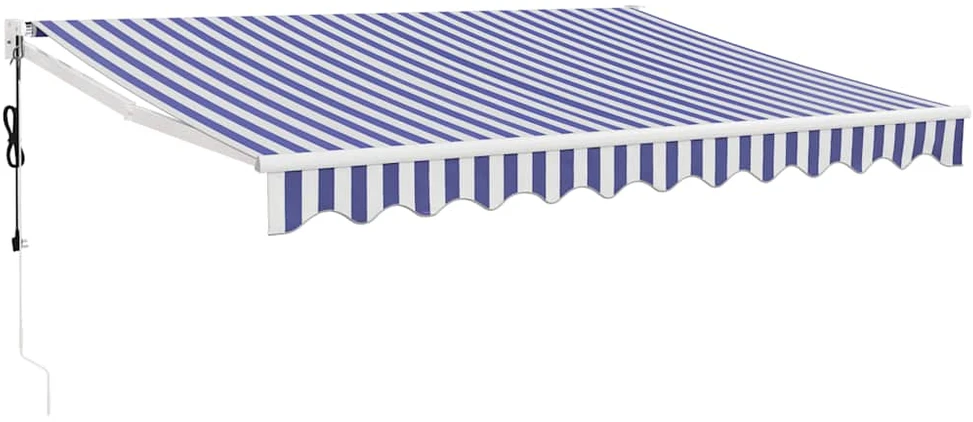 Automatinė ištraukiama markizė, mėlyna ir balta, 3x2,5m