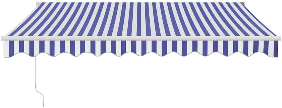 Automatinė ištraukiama markizė, mėlyna ir balta, 3x2,5m