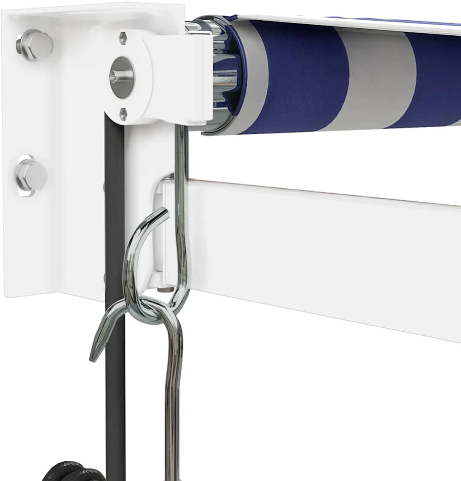 Automatinė ištraukiama markizė, mėlyna ir balta, 3,5x2,5m