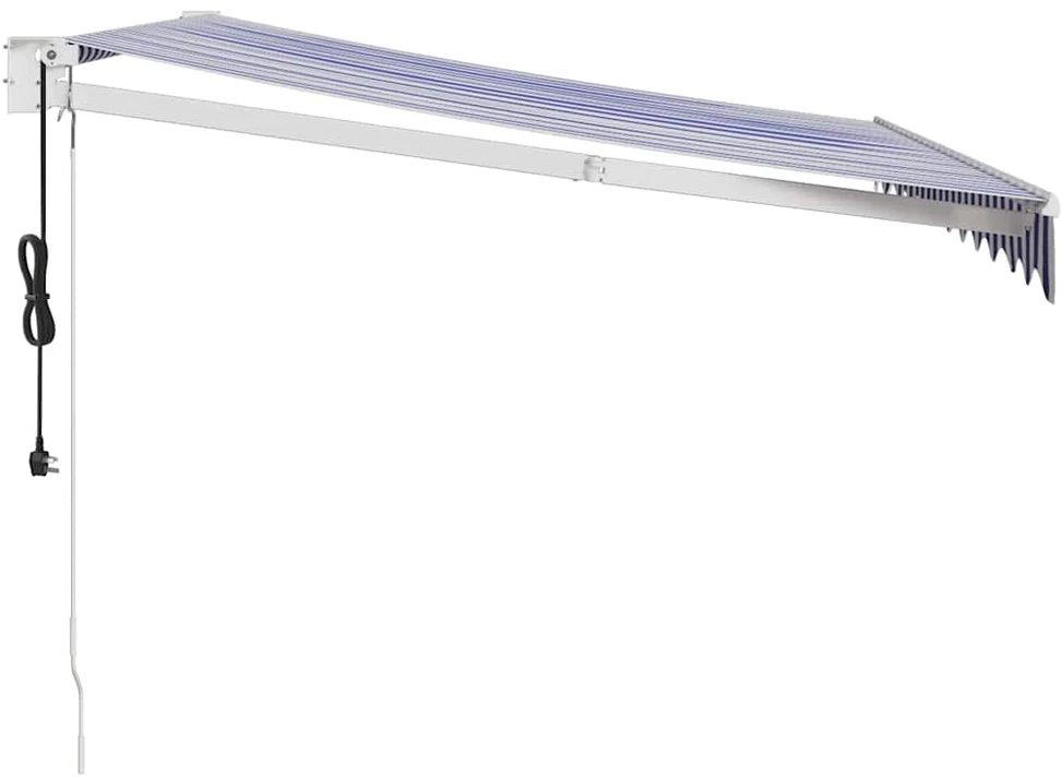 Automatinė ištraukiama markizė, mėlyna ir balta, 3x2,5m