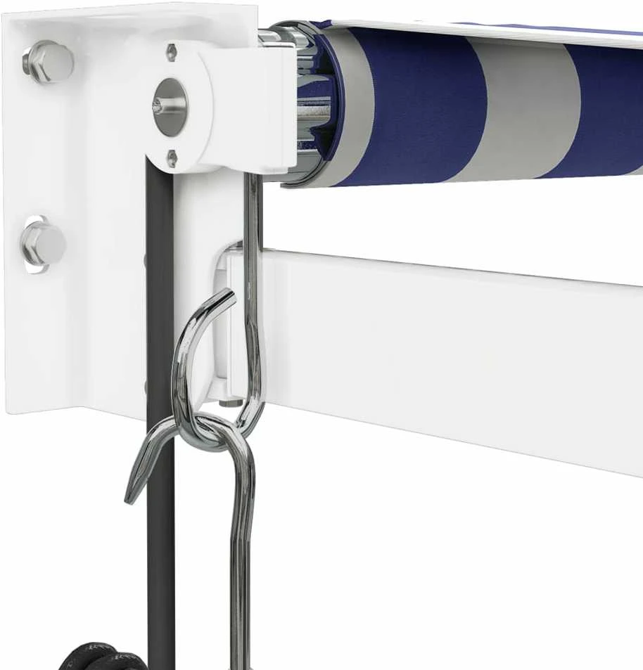 Automatinė ištraukiama markizė, mėlyna ir balta, 4x3m