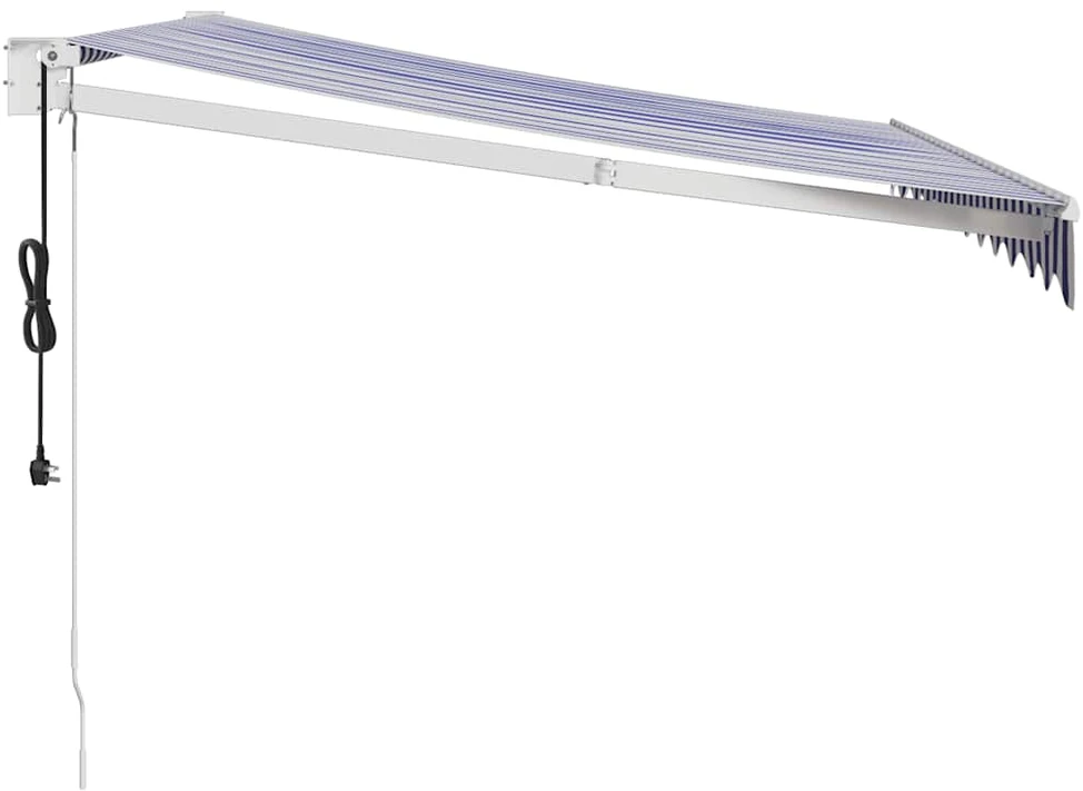 Automatinė ištraukiama markizė, mėlyna ir balta, 3,5x2,5m