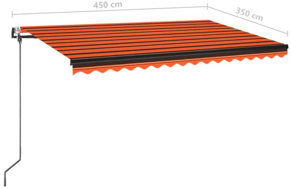 Automatinė ištraukiama markizė, oranžinė ir ruda, 450x350cm