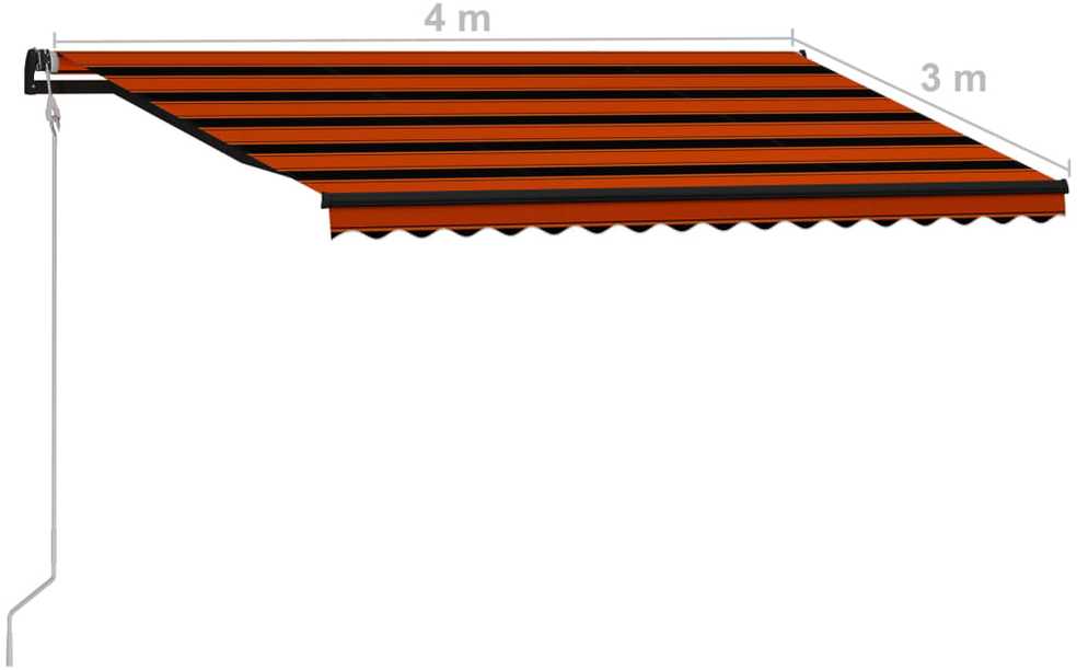 Automatinė ištraukiama markizė, oranžinė ir ruda, 400x300cm