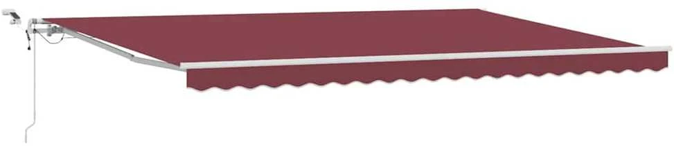 Automatinė ištraukiama markizė su LED, bordo spalvos, 500x300cm