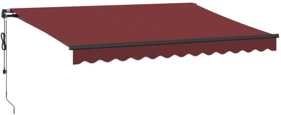 Automatinė ištraukiama markizė su LED, bordo spalvos, 350x250cm