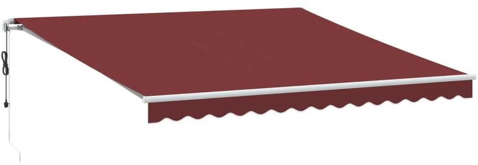 Automatinė ištraukiama markizė su LED, bordo spalvos, 400x350cm