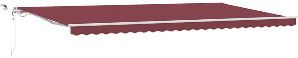 Automatinė ištraukiama markizė su LED, bordo spalvos, 600x300cm