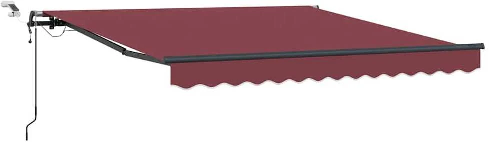 Automatinė ištraukiama markizė su LED, bordo spalvos, 300x250cm