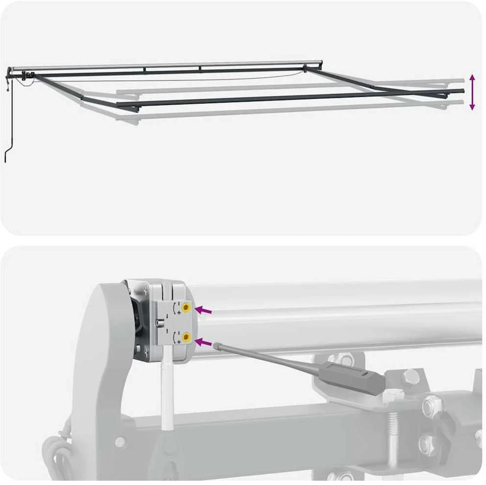 Automatinė ištraukiama markizė su LED, bordo spalvos, 300x250cm