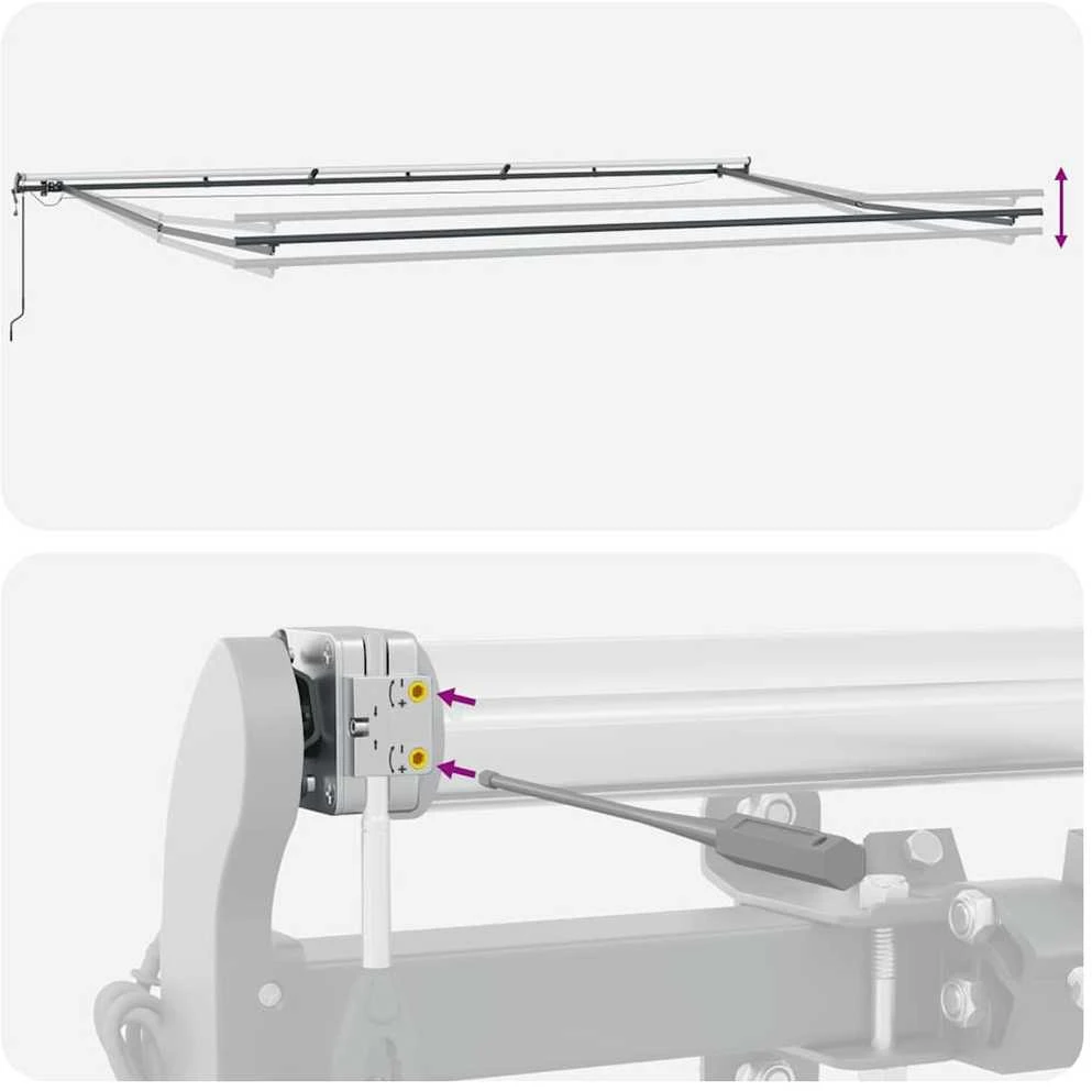 Automatinė ištraukiama markizė su LED, bordo spalvos, 600x300cm
