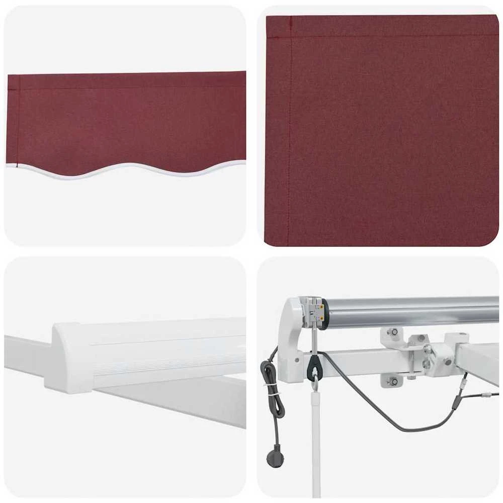 Automatinė ištraukiama markizė su LED, bordo spalvos, 450x300cm