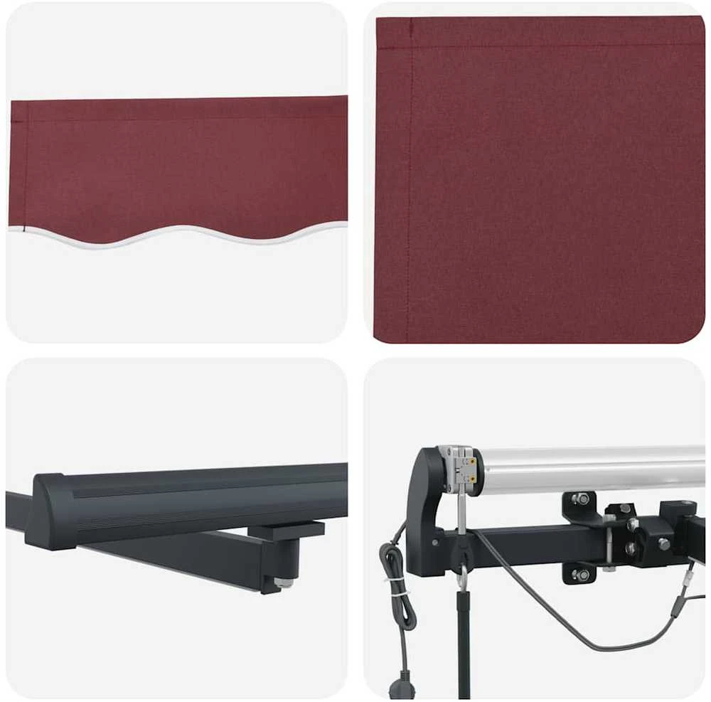Automatinė ištraukiama markizė su LED, bordo spalvos, 400x300cm