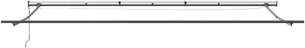 Automatinė ištraukiama markizė su LED lemputėmis, antracito ir baltos spalvos, 600x300 cm
