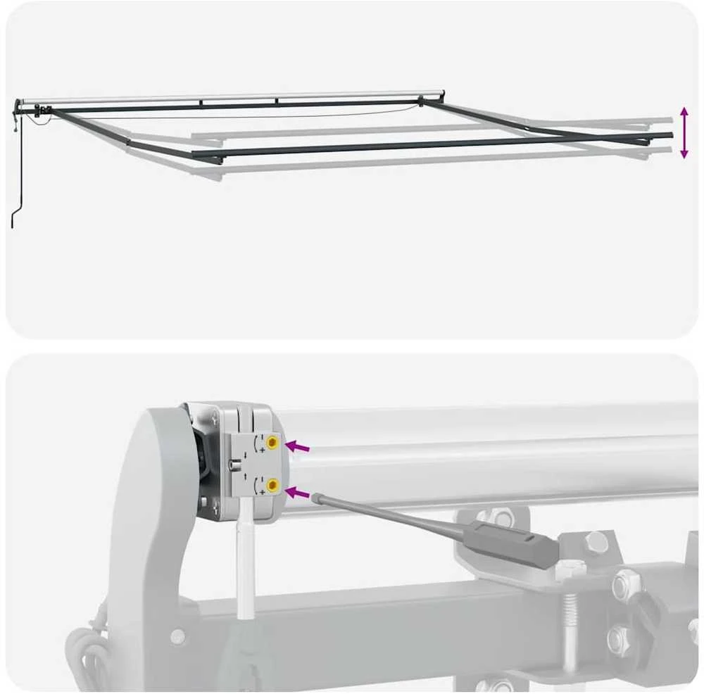 Automatinė ištraukiama markizė su LED, ruda, 450x300cm