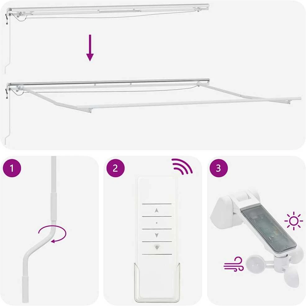 Automatinė ištraukiama markizė su LED, ruda, 450x300cm