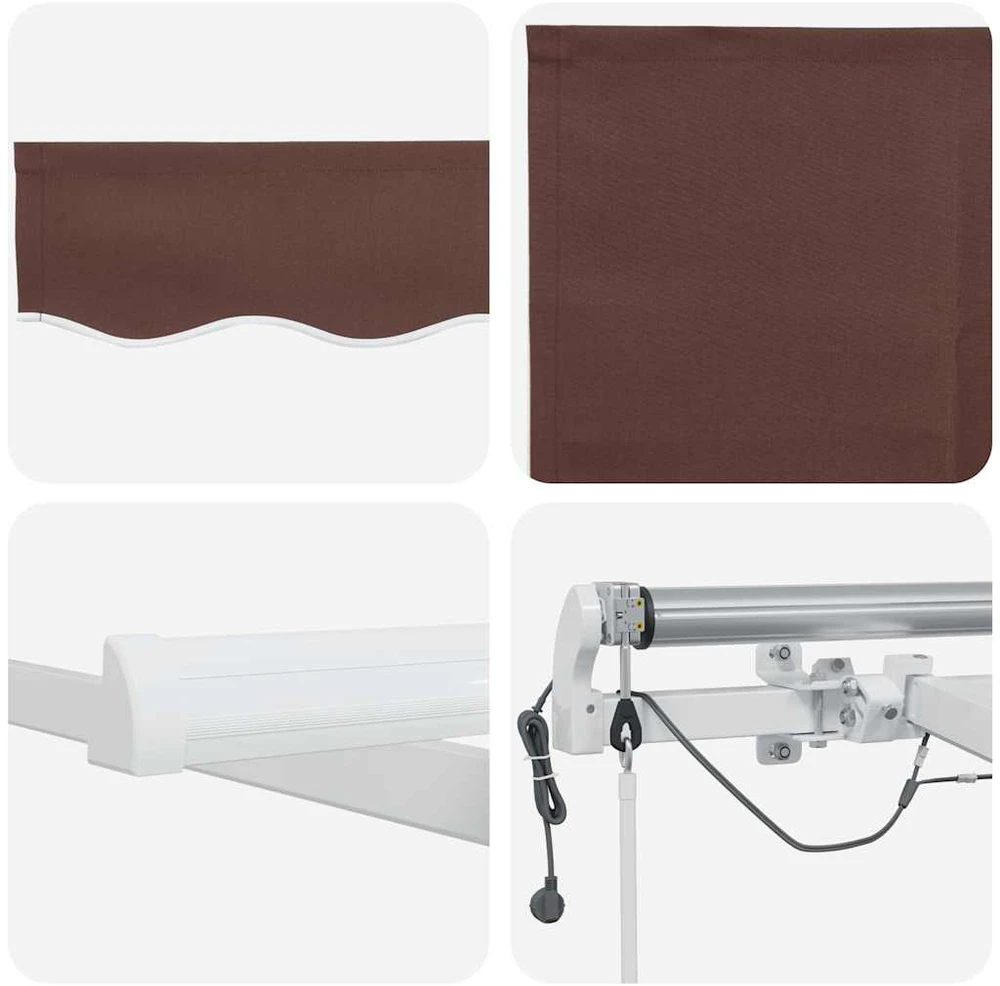 Automatinė ištraukiama markizė su LED, ruda, 300x250cm