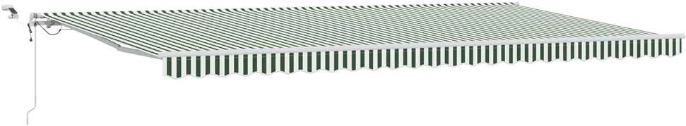 Ištraukiama markizė Žalia ir balta 600 × 300 cm Poliesteris