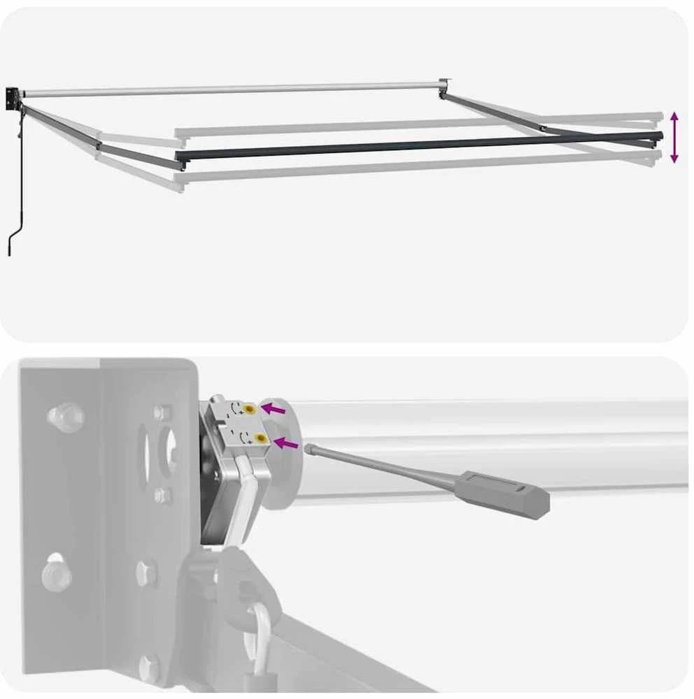 Ištraukiama markizė Balta 350 x 250 cm Poliesteris ir Metalas