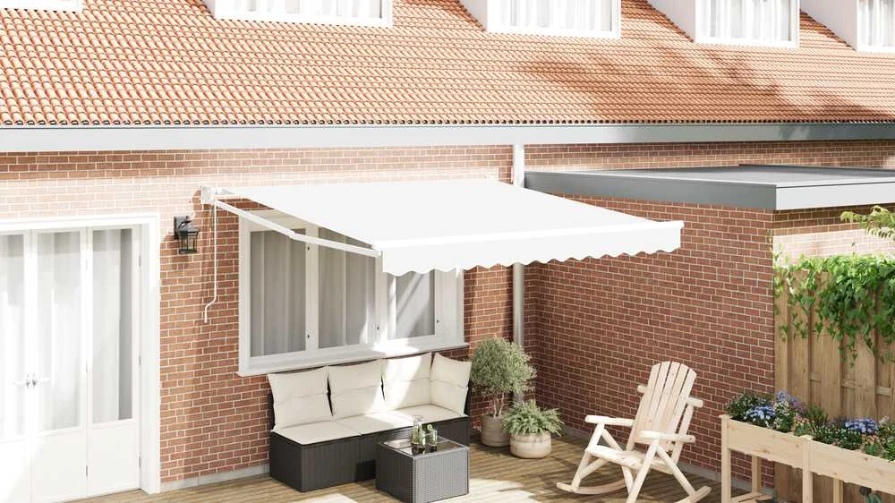 Ištraukiama markizė Balta 350 x 250 cm Poliesteris ir Metalas