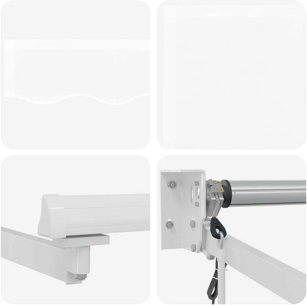 Ištraukiama markizė Balta 400 × 300 cm Poliesteris ir Metalas