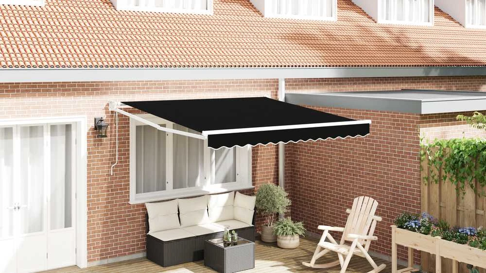 Ištraukiama markizė Juoda 350 x 250 cm Poliesteris ir Metalas