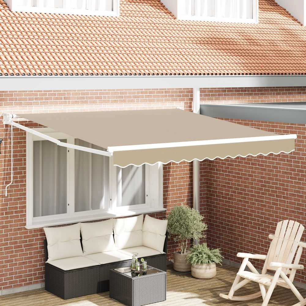 Ištraukiama markizė Smėlio 350 x 250 cm Poliesteris ir Metalas