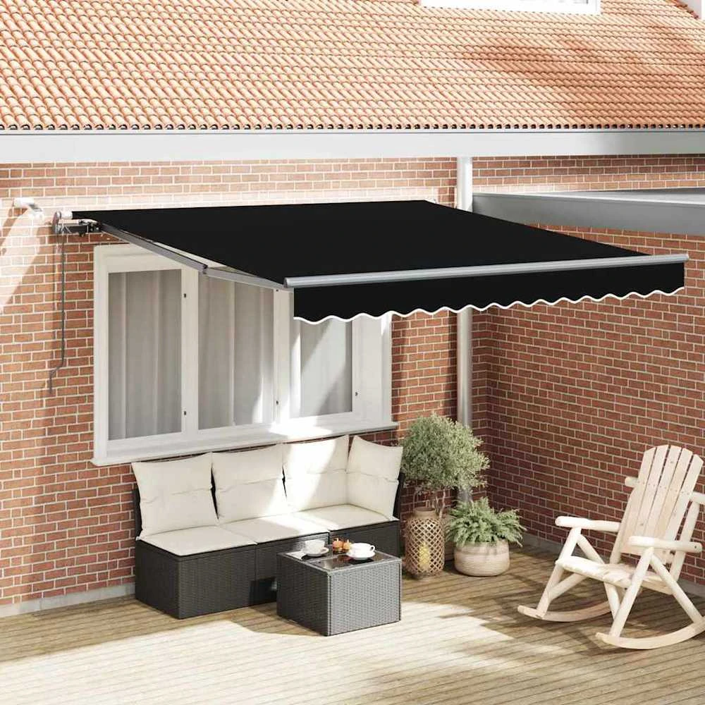 Ištraukiama markizė Juoda 300 x 250 cm Poliesteris