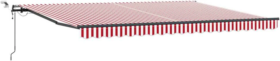 Ištraukiama markizė Raudona ir balta 450 × 350 cm Poliesteris