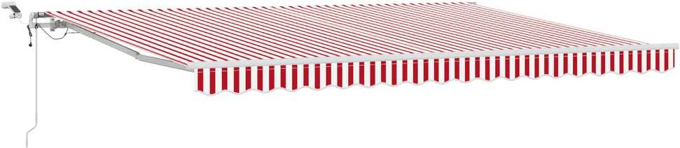 Ištraukiama markizė Raudona ir balta 450 × 300 cm Poliesteris
