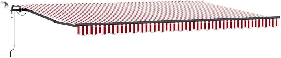 Ištraukiama markizė Raudona ir balta 500 × 350 cm Poliesteris