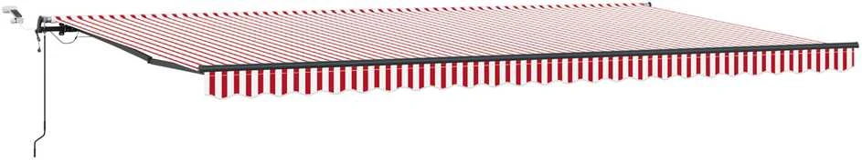 Ištraukiama markizė Raudona ir balta 600 × 300 cm Poliesteris
