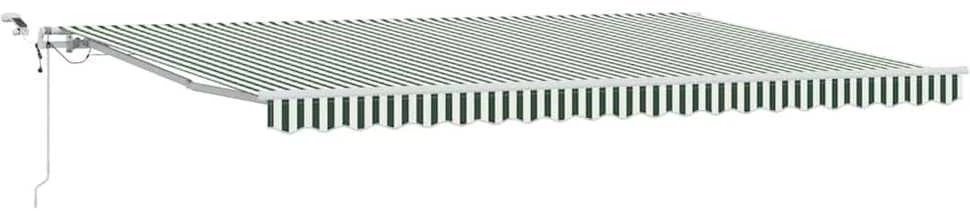 Ištraukiama markizė Žalia ir balta 500 × 350 cm Poliesteris
