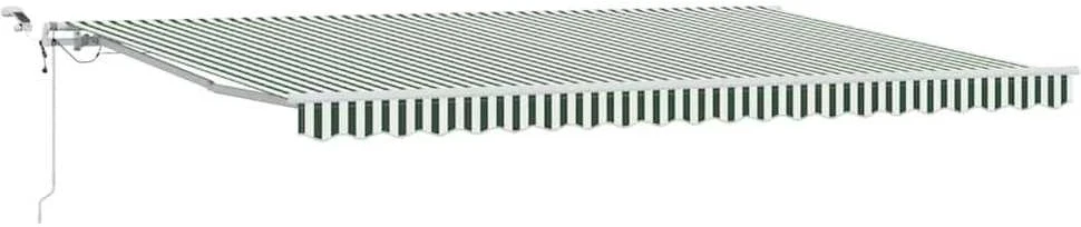 Ištraukiama markizė Žalia ir balta 500 × 300 cm Poliesteris
