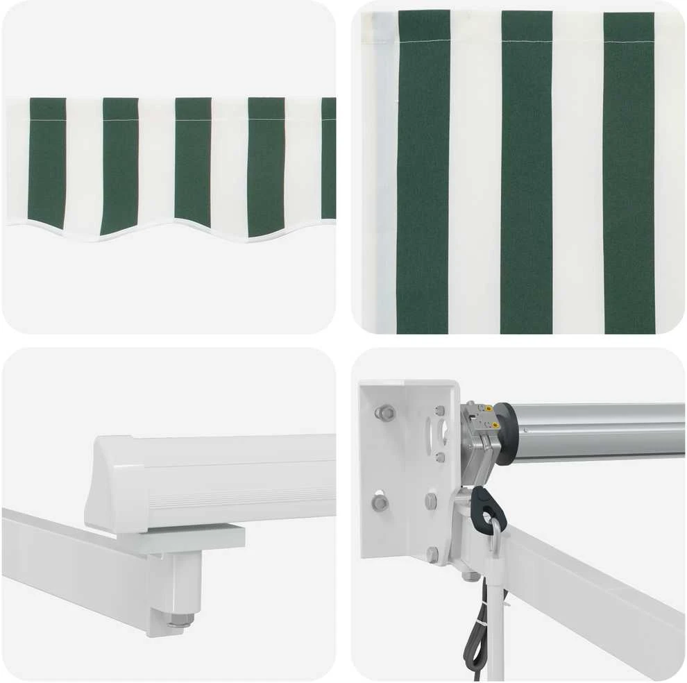 Ištraukiama markizė Žalia 400 × 300 cm Poliesteris ir Metalas