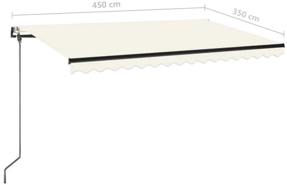 Automatinė markizė su LED/vėjo jutikliu, kreminė, 450x350cm