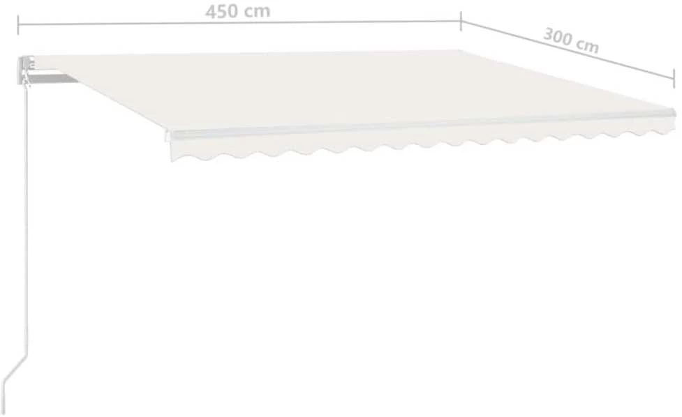 Automatinė markizė su LED/vėjo jutikliu, kreminė, 450x300cm