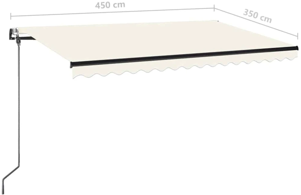 Automatinė markizė su LED/vėjo jutikliu, kreminė, 450x350cm