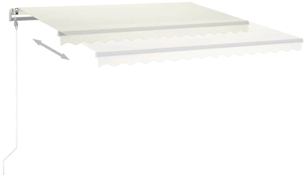 Automatinė markizė su LED/vėjo jutikliu, kreminė, 450x300cm