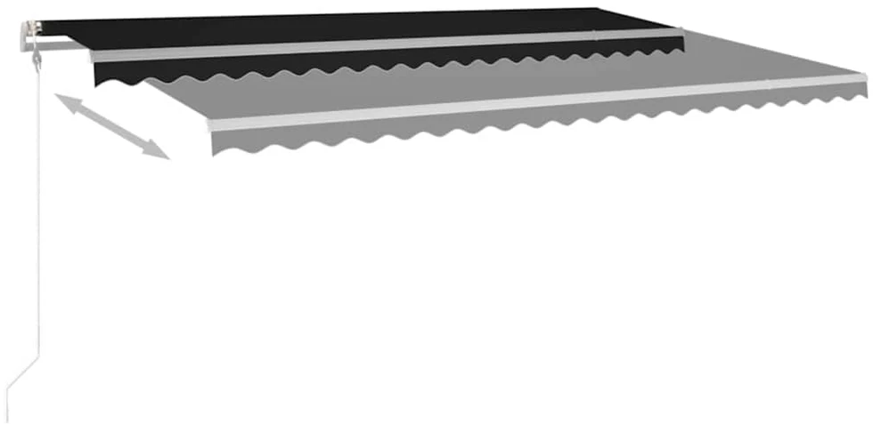 Automatinė markizė su LED/vėjo jutikliu, antracito, 500x350cm