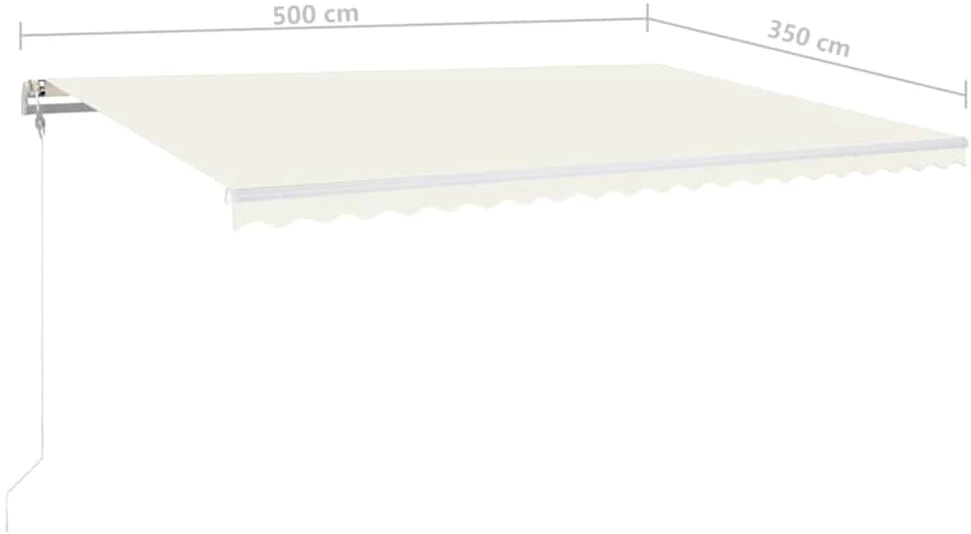Automatinė markizė su LED/vėjo jutikliu, kreminė, 500x350cm