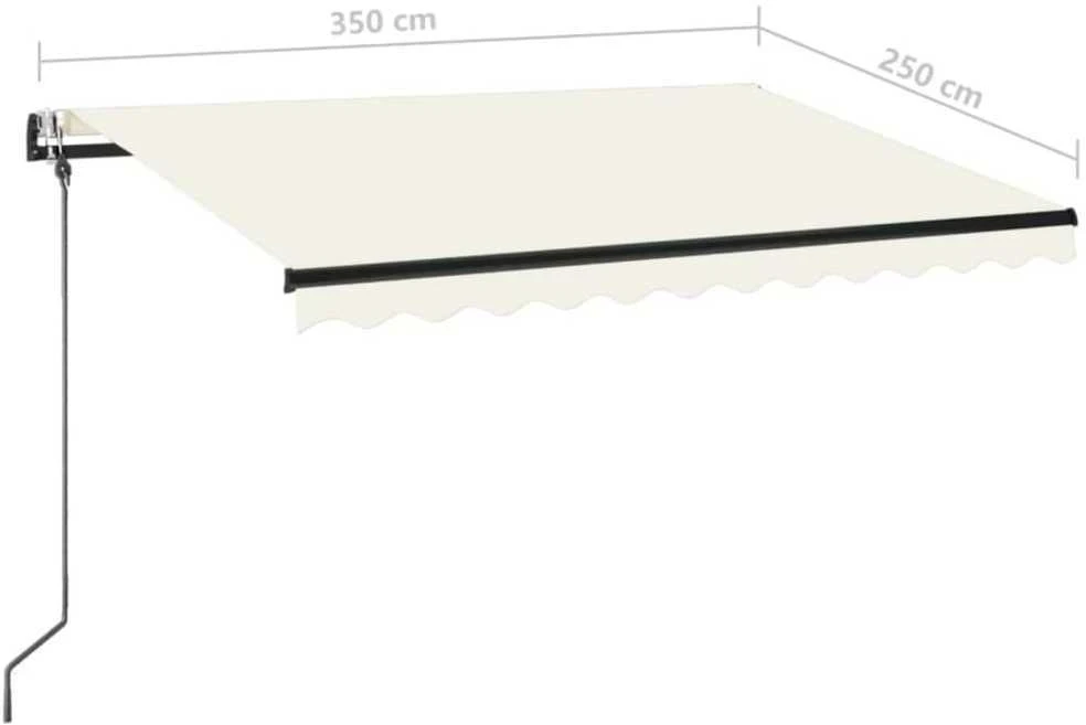 Automatinė markizė su LED/vėjo jutikliu, kreminė, 350x250cm