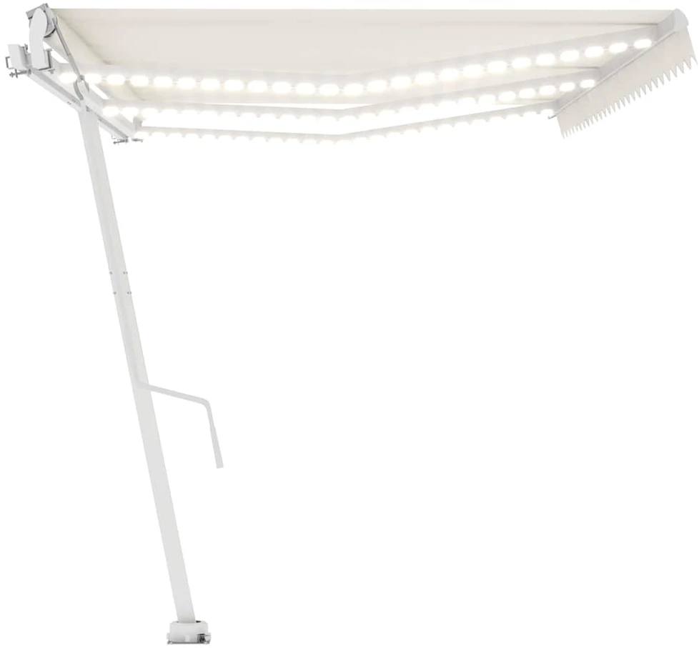 Automatinė markizė su LED/vėjo jutikliu, kreminė, 600x300cm