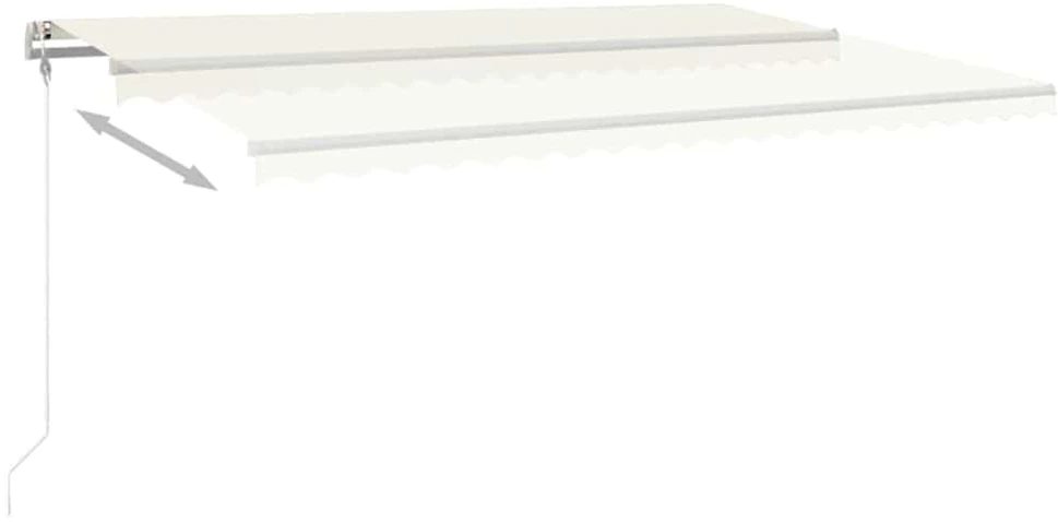 Automatinė markizė su LED/vėjo jutikliu, kreminė, 500x350cm