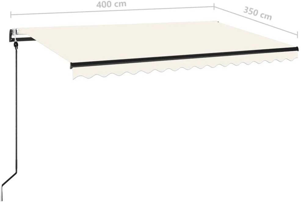 Automatinė markizė su LED/vėjo jutikliu, kreminė, 400x350cm