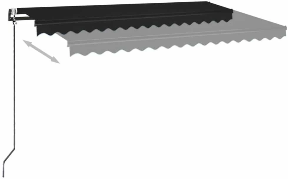 Automatinė markizė su LED/vėjo jutikliu, antracito, 450x350cm