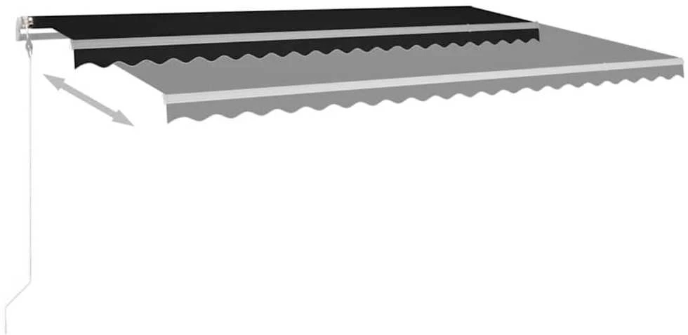 Automatinė markizė su LED/vėjo jutikliu, antracito, 500x350cm
