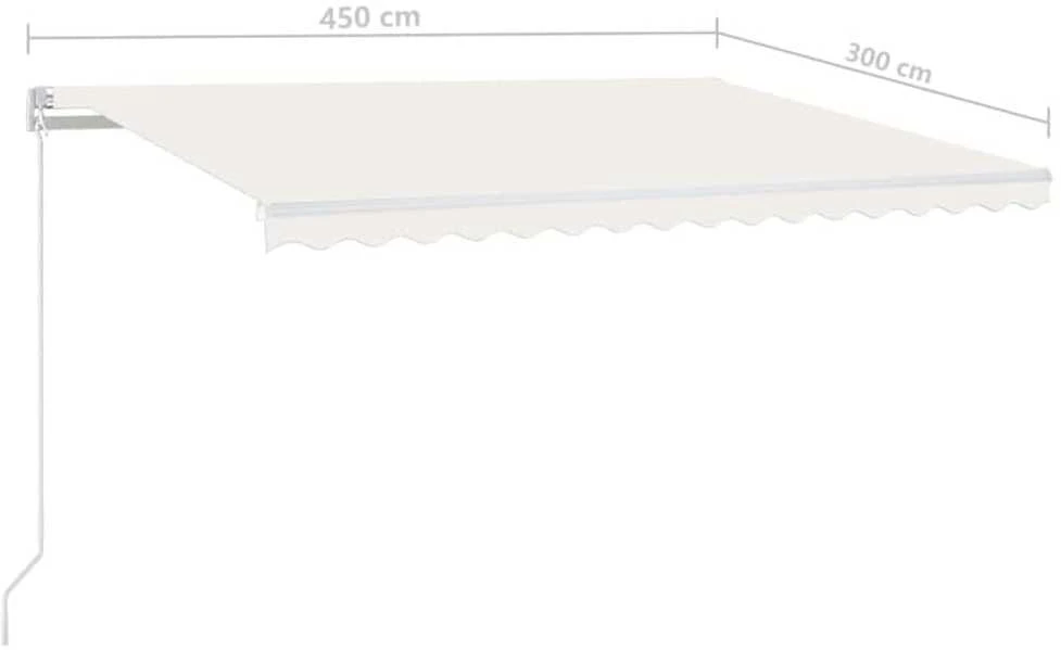 Automatinė markizė su LED/vėjo jutikliu, kreminė, 450x300cm