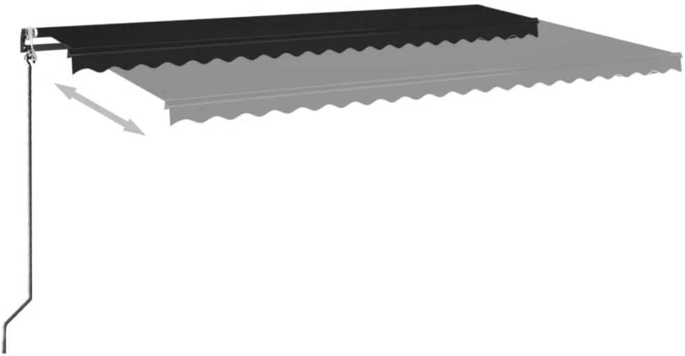 Automatinė markizė su LED/vėjo jutikliu, antracito, 500x350cm