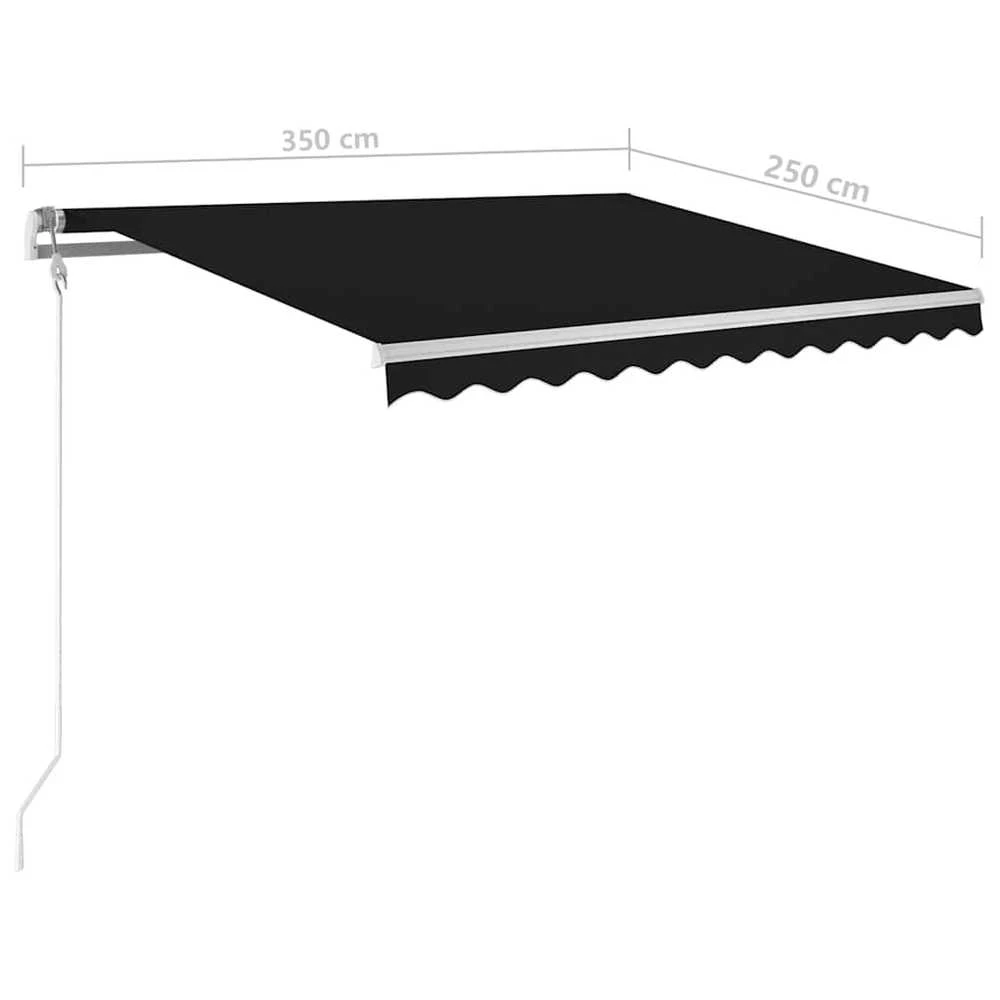 Automatinė markizė su LED/vėjo jutikliu, antracito, 350x250cm